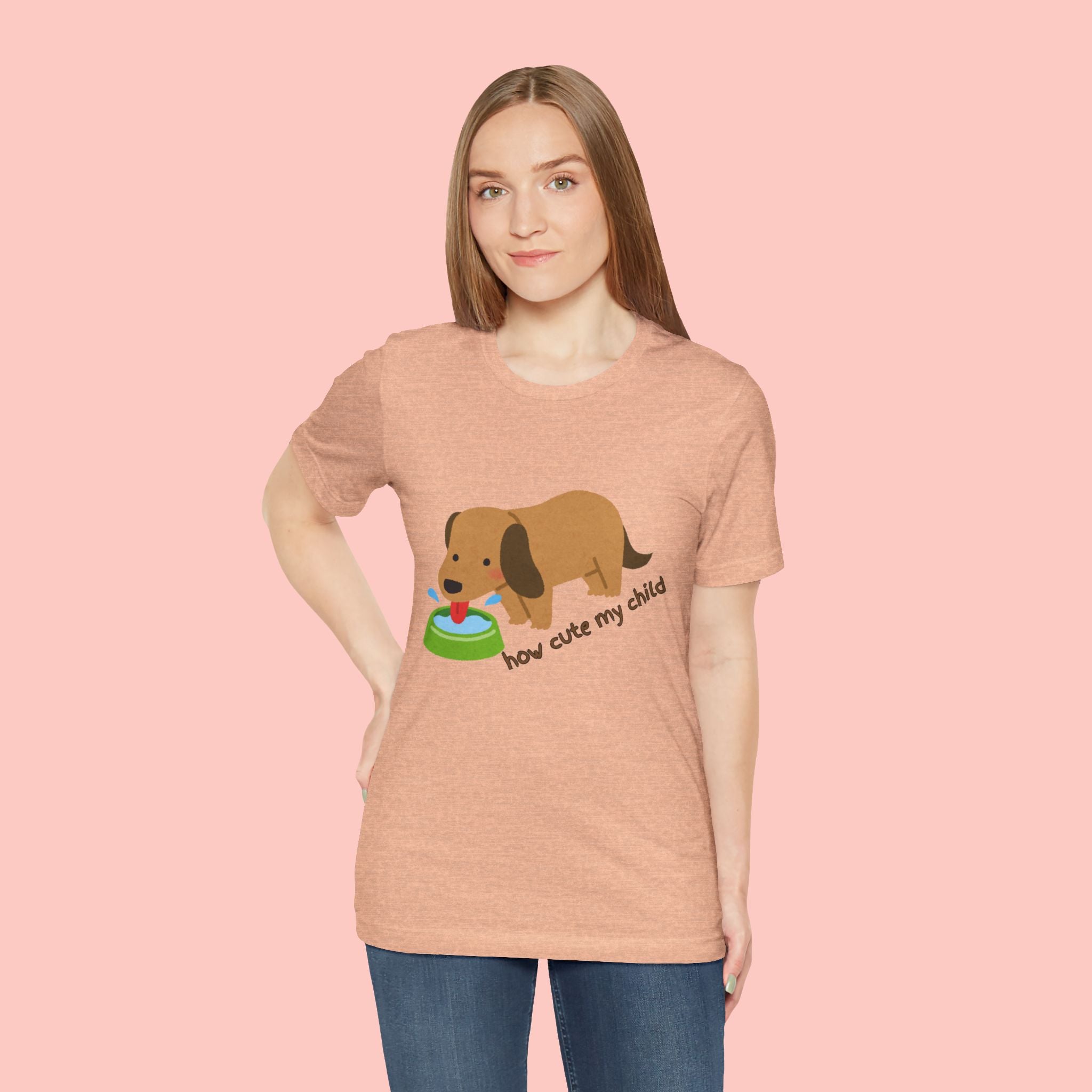 Dog T-Shirt — Cute Dachshund "how cute my child" Graphic Tee