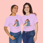 Dog Mom T‑Shirt — Cute Woman Hugging Dog Graphic Tee