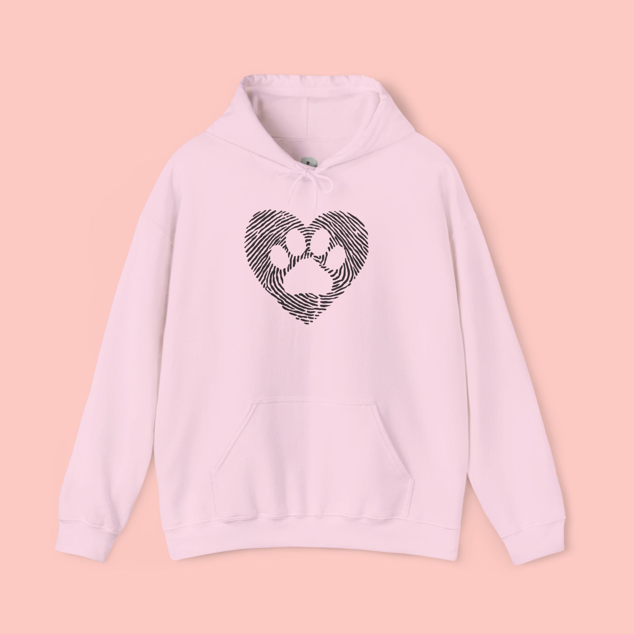Heart Paw Print Hoodie — Dog Lover Heart Paw Graphic Sweatshirt