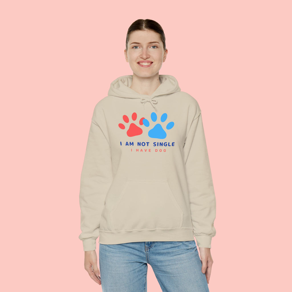 Dog Mom Hoodie – “I Am Not Single I Have Dog” Paw Print Hoodie