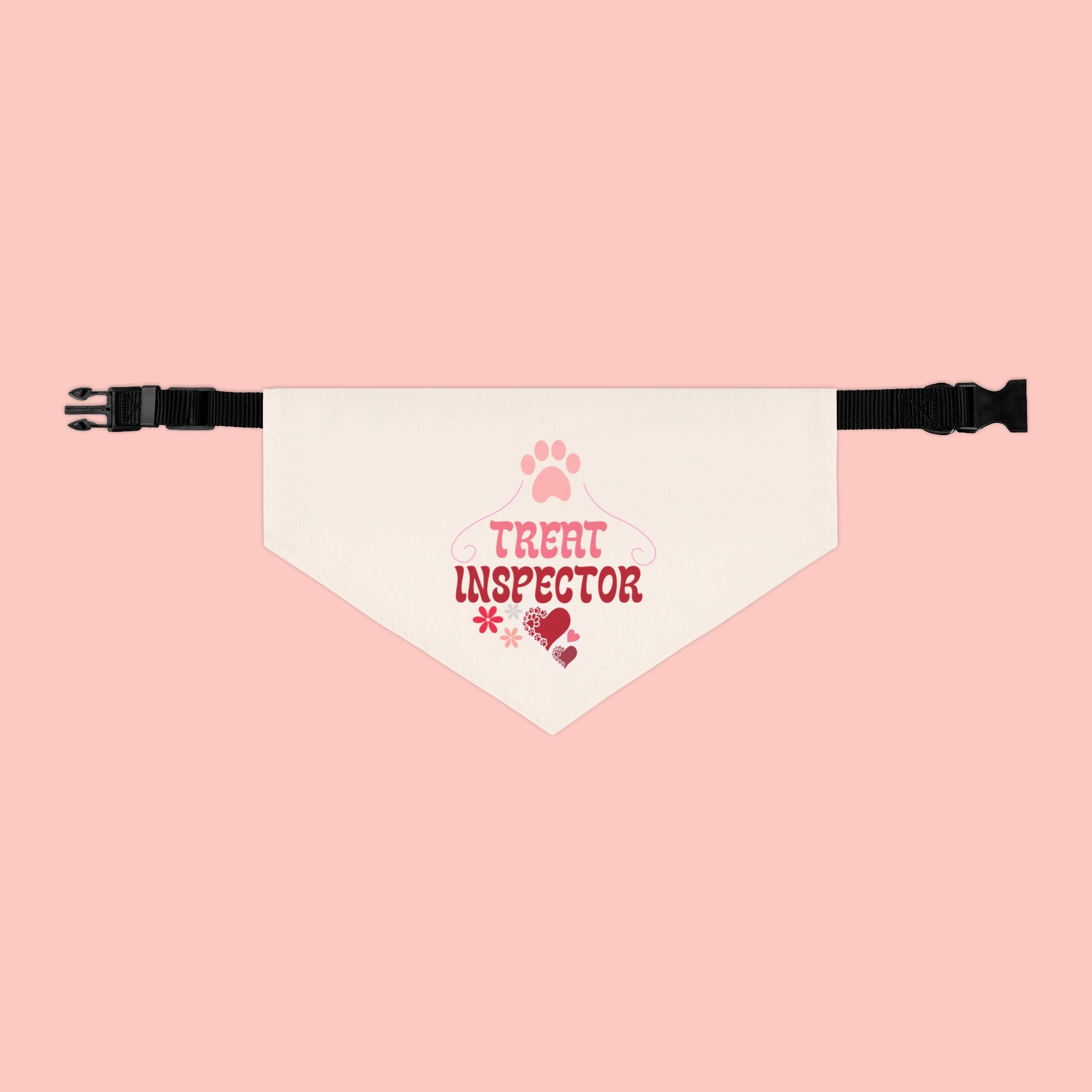 Pet Bandana Collar - "Treat Inspector" Paw Print Dog Bandana for Puppies & Small Dogs
