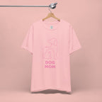 Dog Mom T‑Shirt – Minimal Pink Line Art Dog Tee