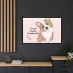 Framed Canvas Print — "First My Dog, Then Everything Else" Corgi Wall Art