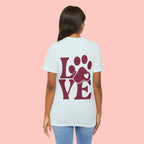 Dog Paw "LOVE" Tee - Pet Lover Graphic T-Shirt