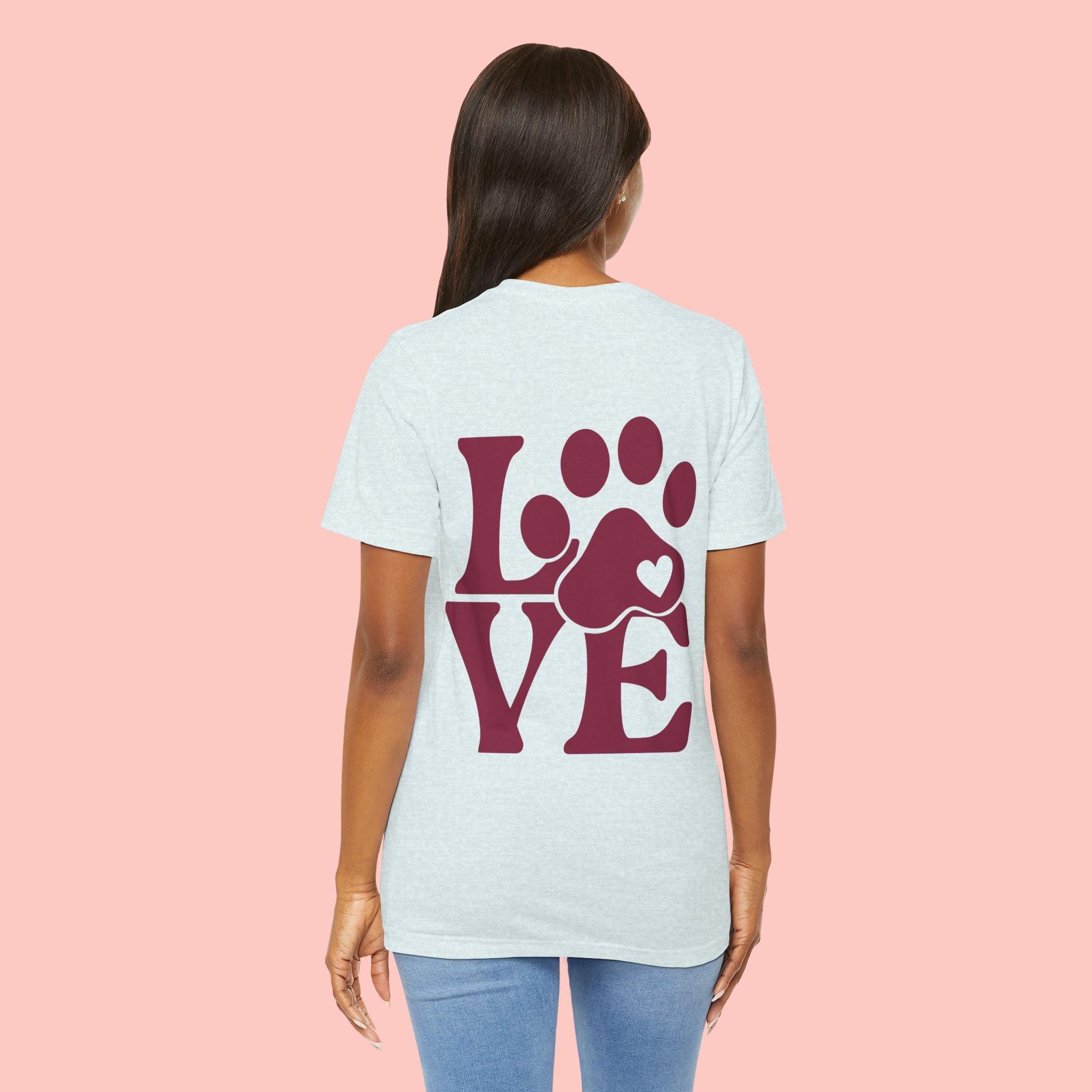 Dog Paw "LOVE" Tee - Pet Lover Graphic T-Shirt