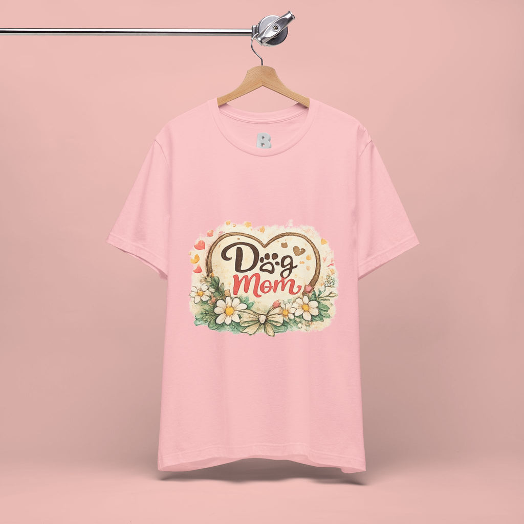Dog Mom T-Shirt – Floral Paw Heart Graphic Tee