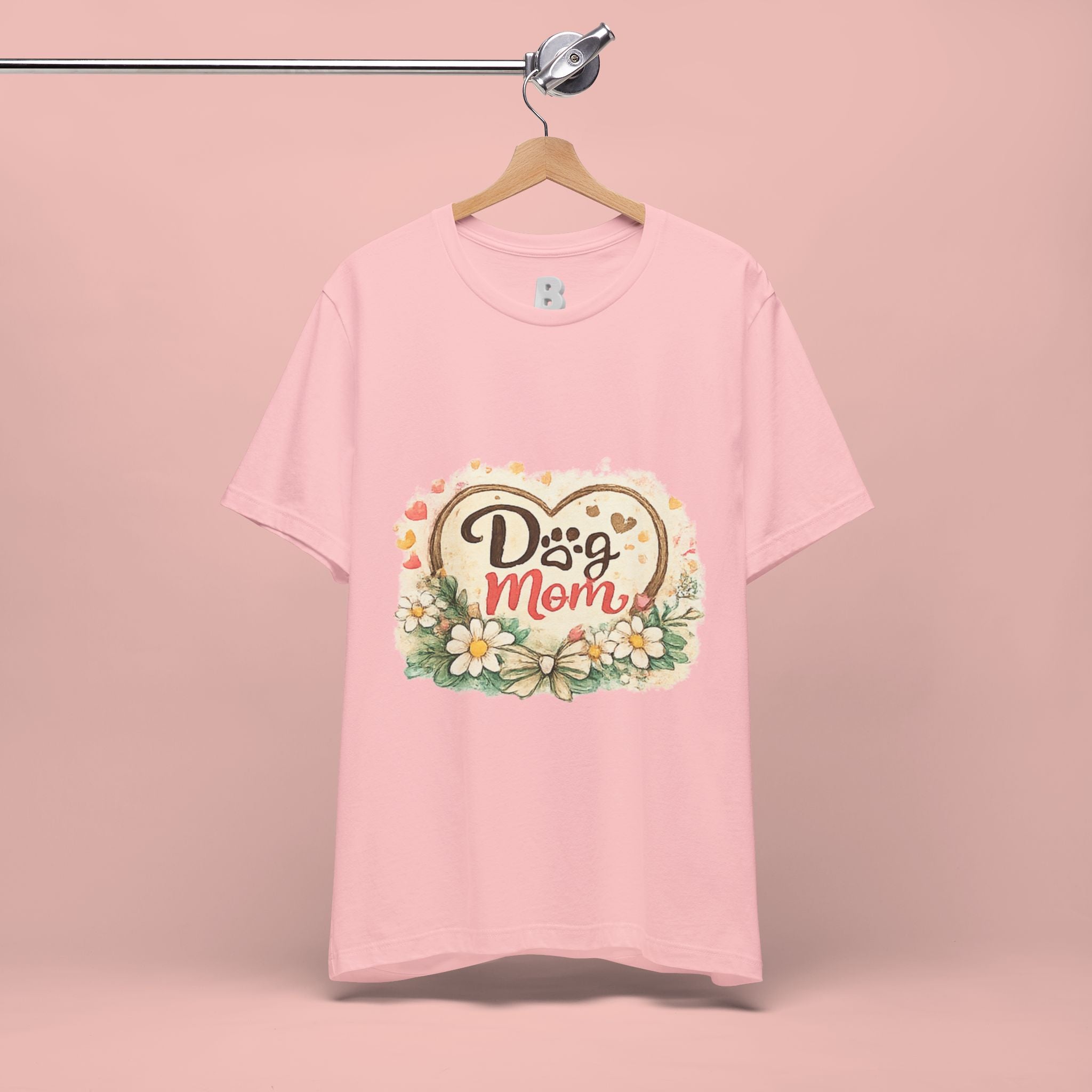 Dog Mom T-Shirt – Floral Paw Heart Graphic Tee