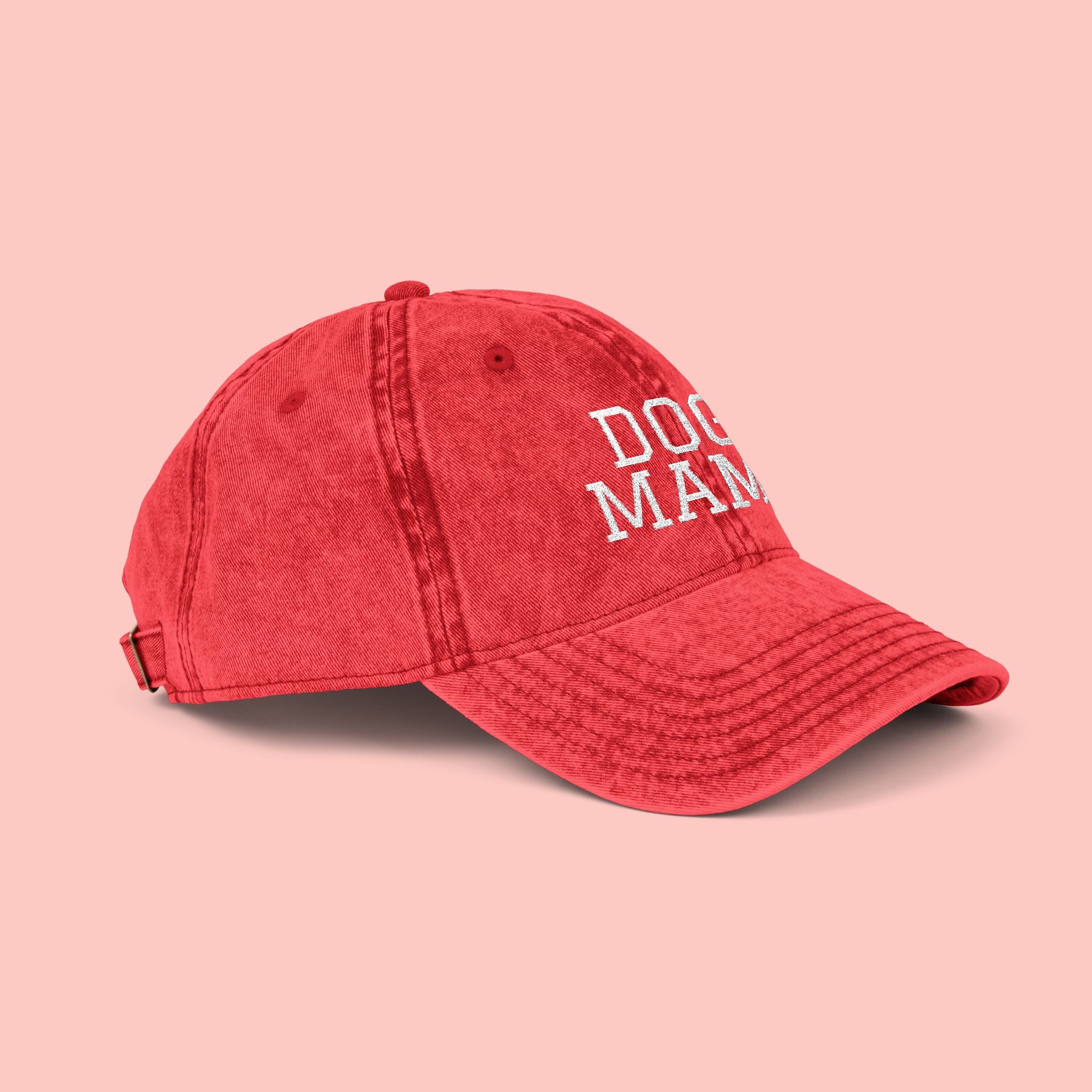 Dog Mama Vintage Embroidered Cap — Washed Baseball Hat for Dog Lovers