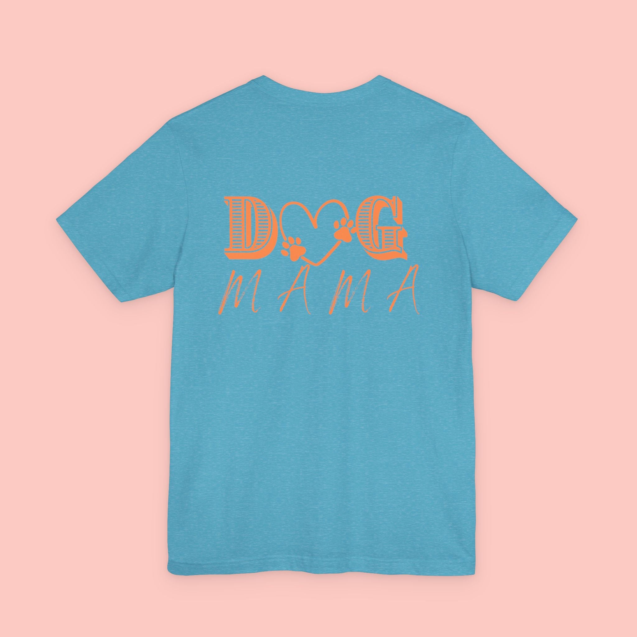Dog Mama Tee — Retro Heart & Paw Graphic Short Sleeve Shirt