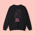 Dog Mom Crewneck Sweatshirt — Pink Minimalist Dog Outline