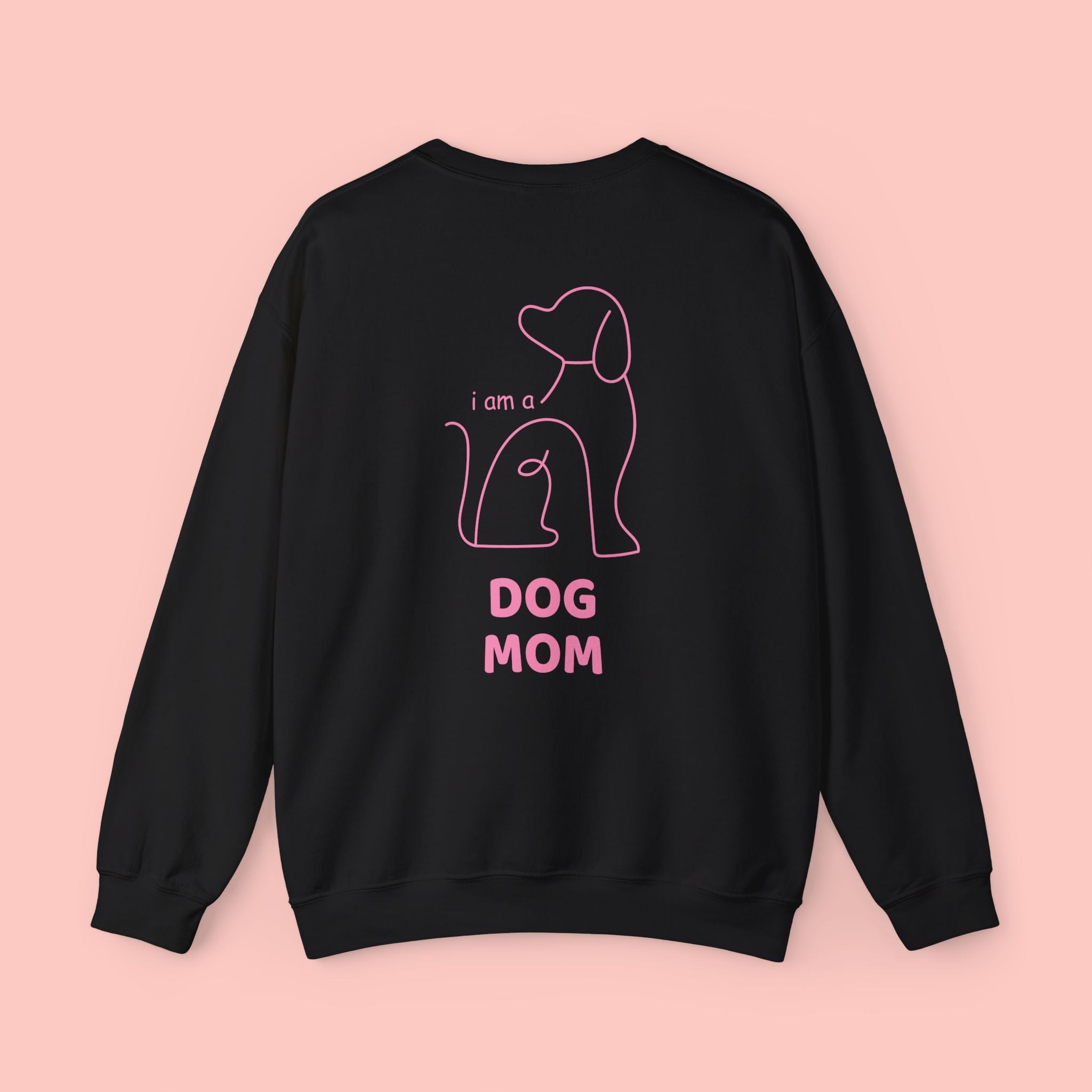 Dog Mom Crewneck Sweatshirt — Pink Minimalist Dog Outline