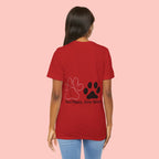 T-Shirt — “Two Paws, One Mom” Paw Print Mom Tee