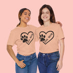 Dog Mom Heart Paw T-Shirt