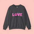 Dog Mom Love Crewneck Sweatshirt — Pink Paw Graphic
