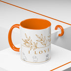 I Love Dogs Accent Coffee Mug — Gold Leaf Dog Lover Ceramic Mug (11oz & 15oz)