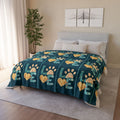 Pet Paw Love Blanket — Cozy Soft Polyester Throw for Dog & Cat Lovers