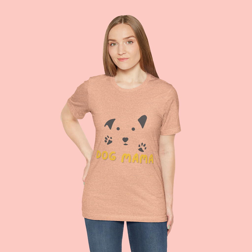 Dog Mama Graphic Tee — Cute Paw Print Dog Face T-Shirt for Dog Lovers