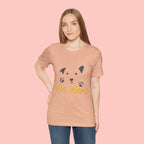 Dog Mama Graphic Tee — Cute Paw Print Dog Face T-Shirt for Dog Lovers