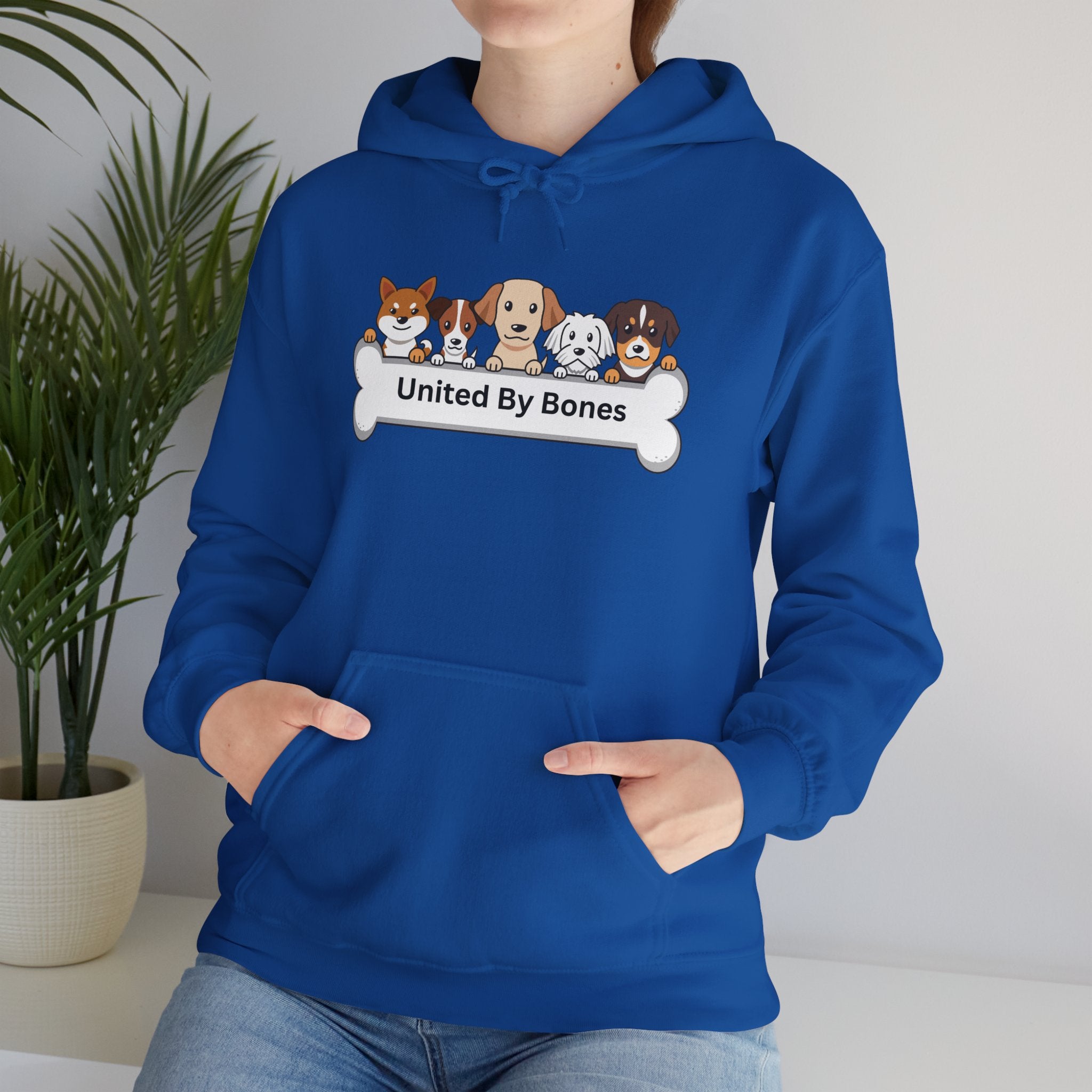 United By Bones Hoodie — Cute Cartoon Dogs Paw Bone Graphic Sweatshirt