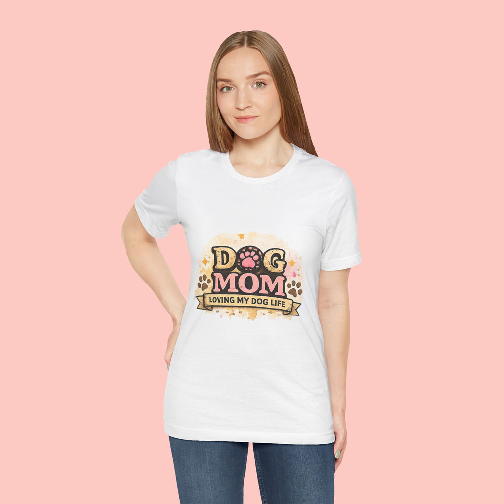 Dog Mom T-Shirt – "Loving My Dog Life" Cute Paw Print Tee for Pet Moms