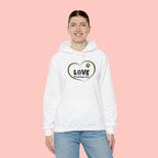Dog Mom Heart Hoodie – "Love Proud Dog Mom" Paw Print Sweatshirt