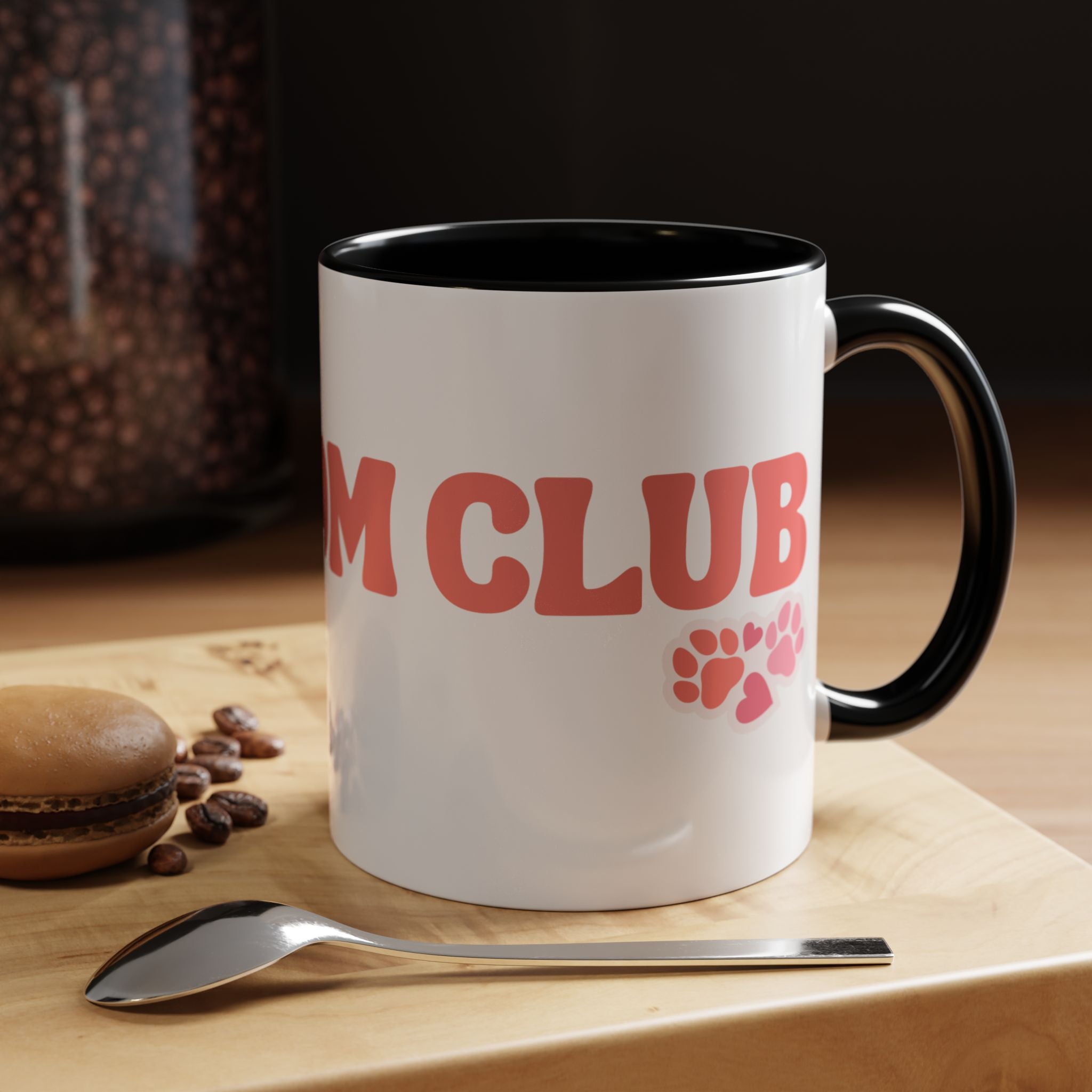Mom Club Coffee Mug — Cute Paw Print Accent Mug for Dog Moms (11/15 oz)