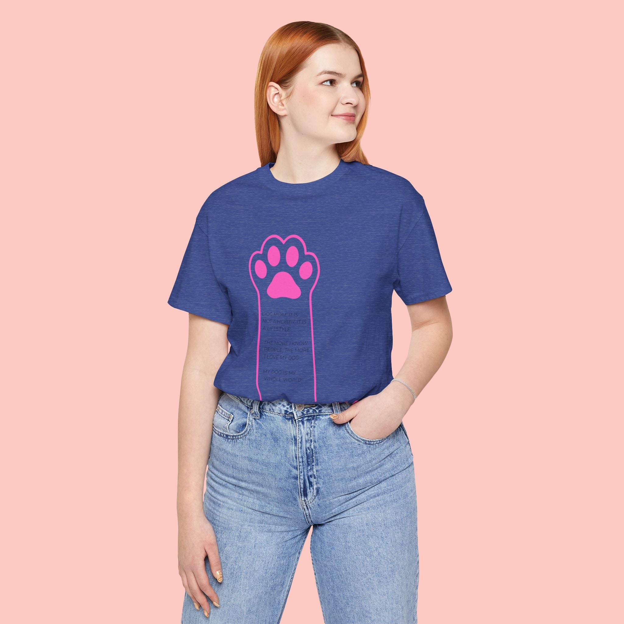 Blessed Dog Mom T-Shirt — Pink Paw Graphic Tee