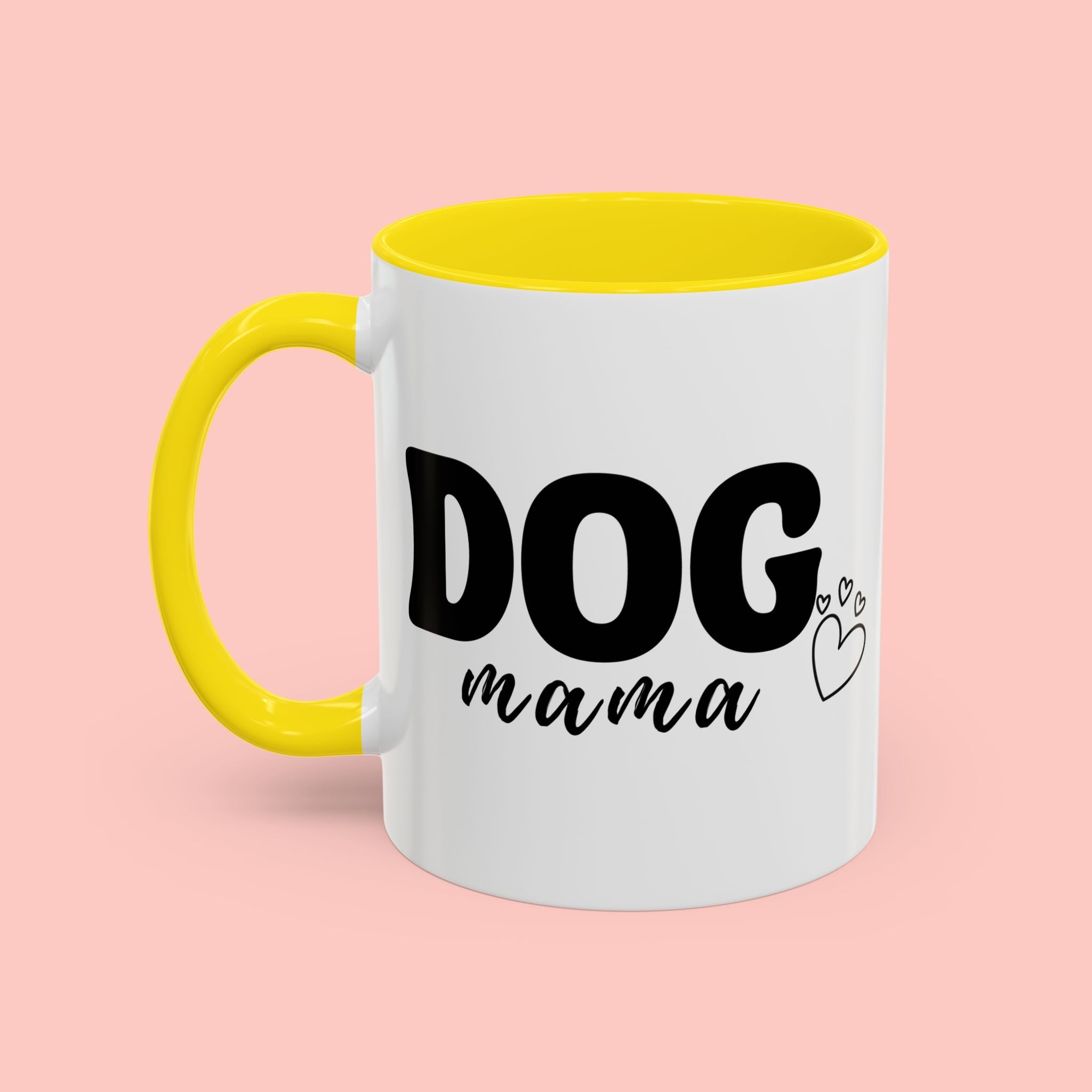 Dog Mama Accent Coffee Mug — Cute Black & White Pet Lover Gift (11/15oz)