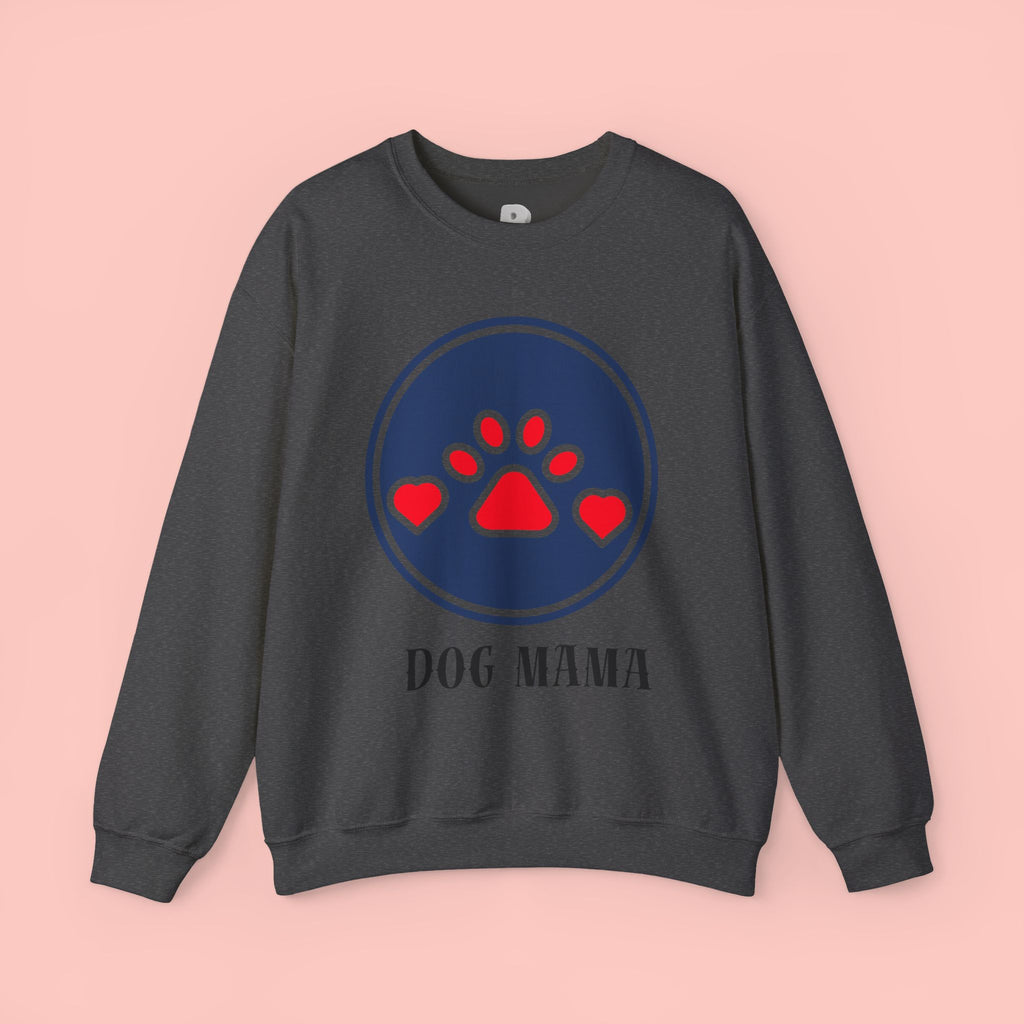 Dog Mama Crewneck Sweatshirt — Cute Paw Print Graphic for Dog Lovers