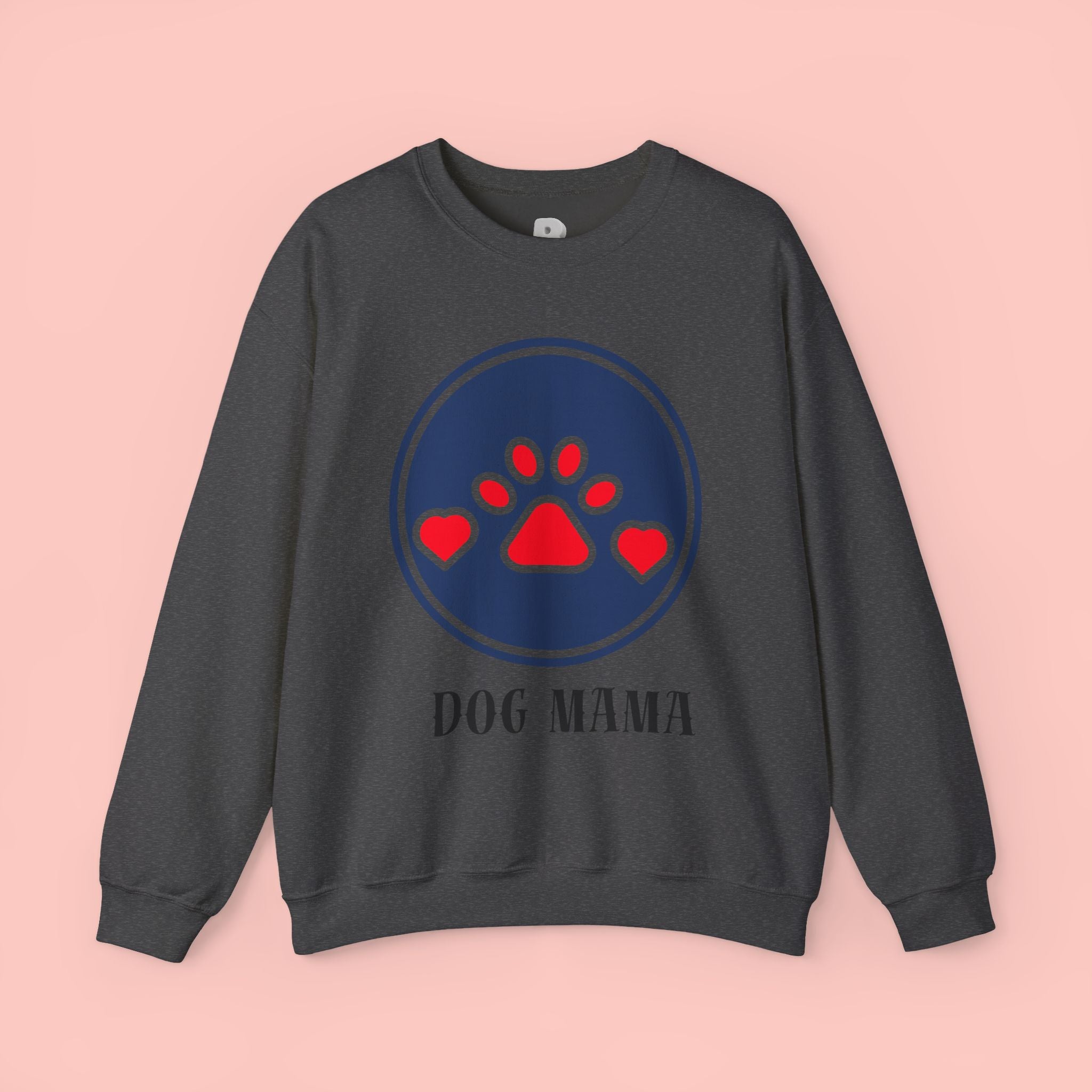 Dog Mama Crewneck Sweatshirt — Cute Paw Print Graphic for Dog Lovers