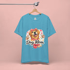 Dog Mom T-Shirt – Cute Golden Retriever Design with Hearts & Paw Prints