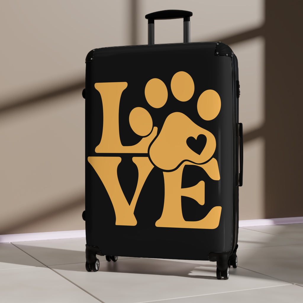 Pet Lover "LOVE" Paw Print Suitcase — Carry-On Luggage for Dog & Cat Owners