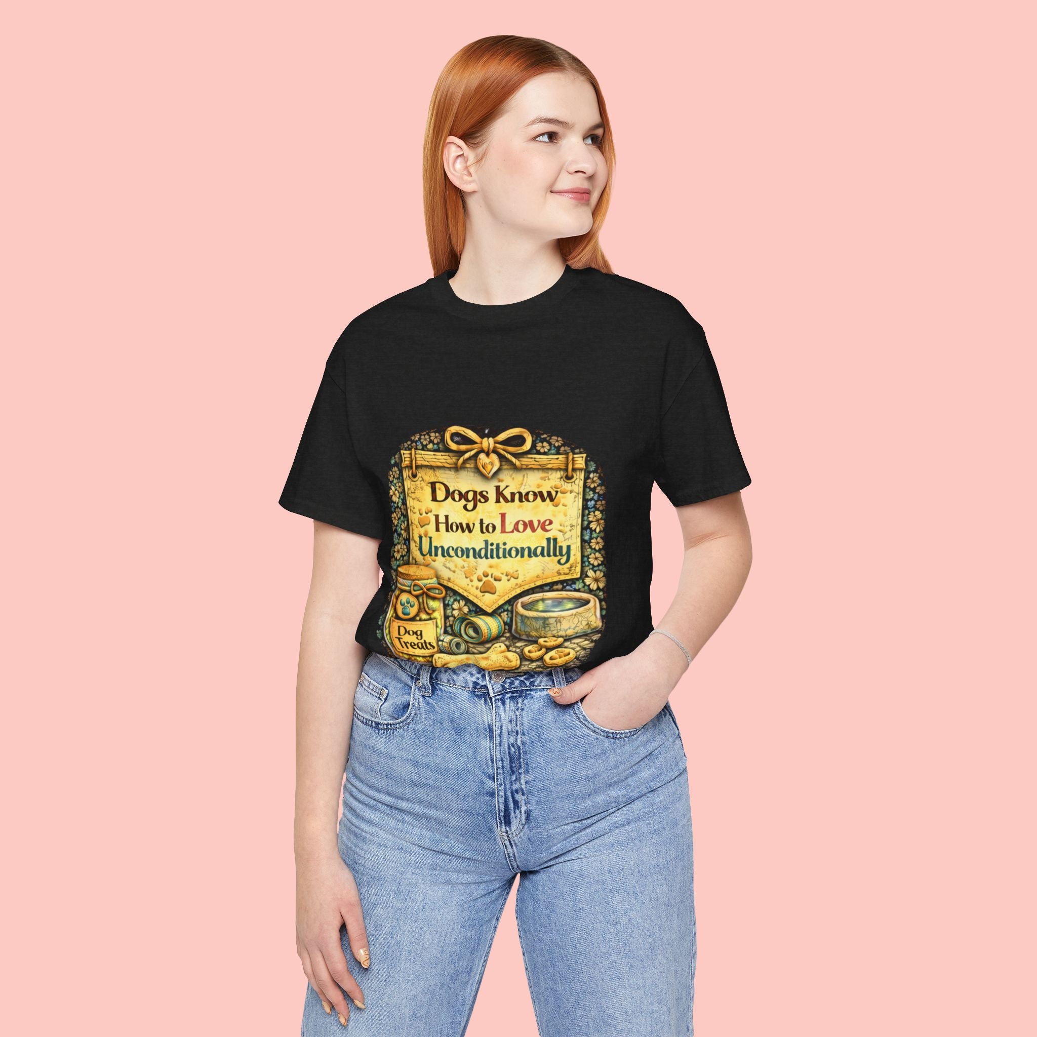 Dog Lovers T‑Shirt – "Dogs Know How to Love Unconditionally" Vintage Design