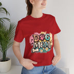 Dog Mom T-Shirt — Colorful Paw Print Graphic Tee for Pet Lovers