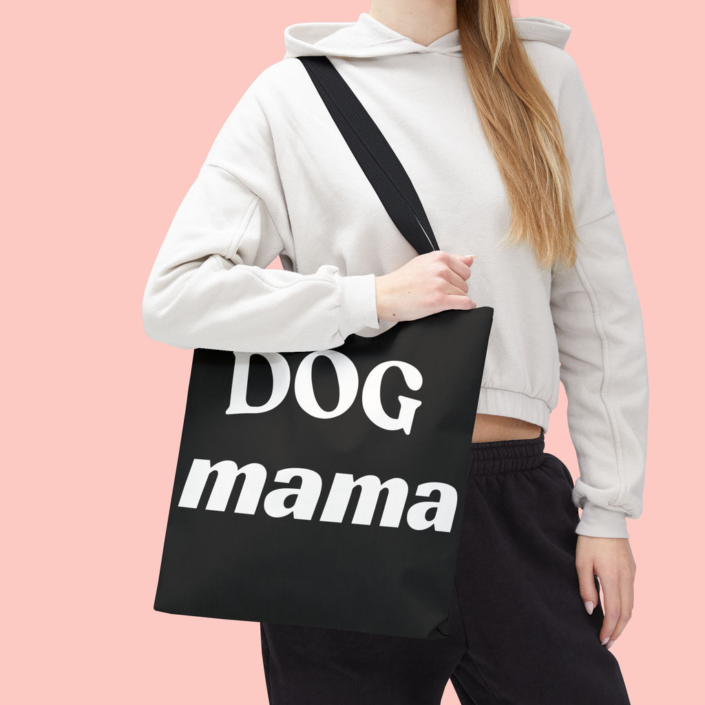 Dog Mama Tote Bag — Black Canvas Pet Lover Tote