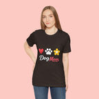 Dog Mom T-Shirt – Heart, Paw & Flower Graphic Tee