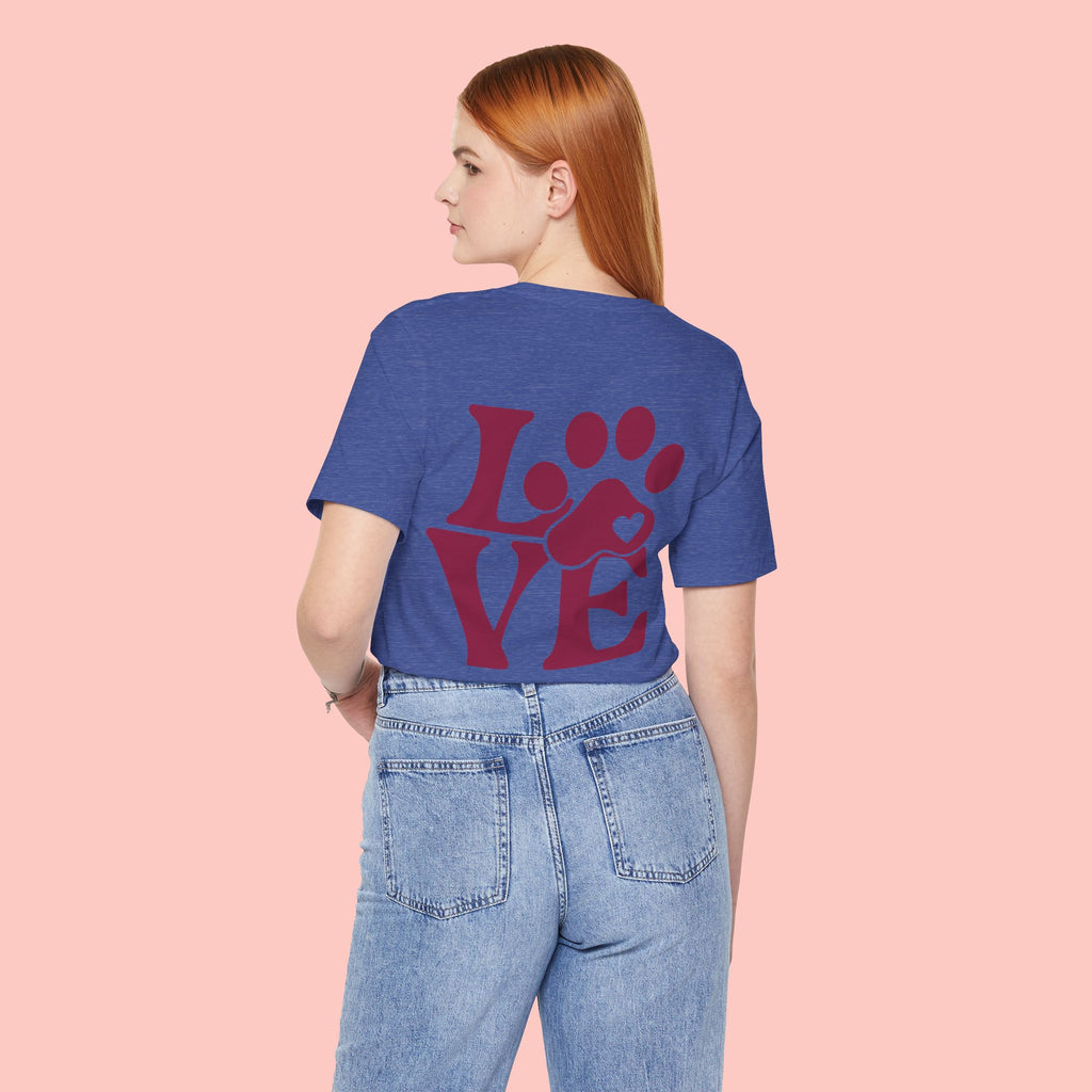 Dog Paw "LOVE" Tee - Pet Lover Graphic T-Shirt