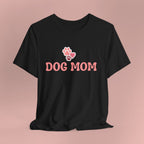 Dog Mom T-Shirt — Pink Paw Graphic Tee for Dog Lovers
