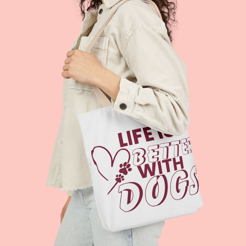 Life Is Better With Dogs Canvas Tote Bag