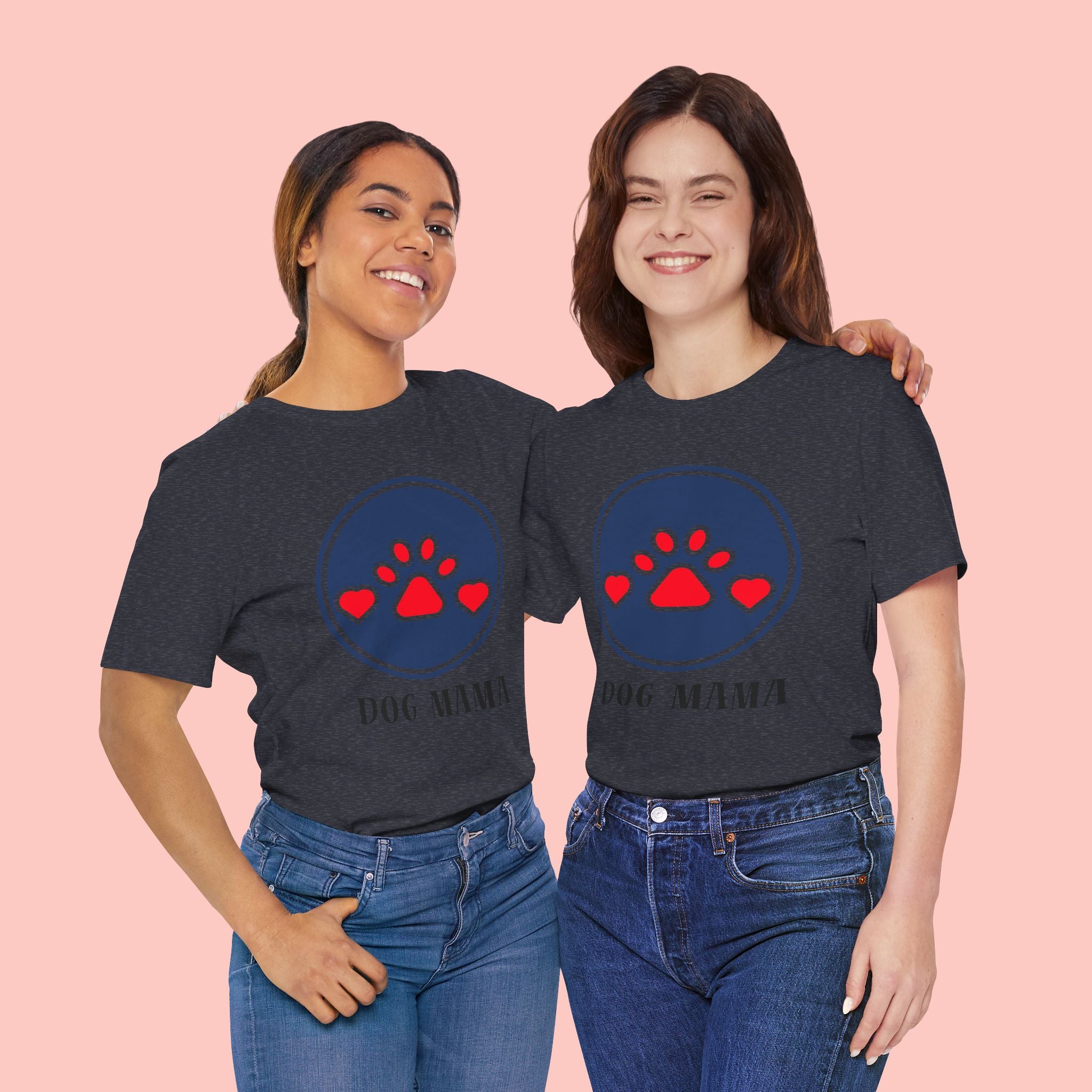 Dog Mama T-Shirt — Cute Paw & Heart Graphic Tee for Dog Lovers