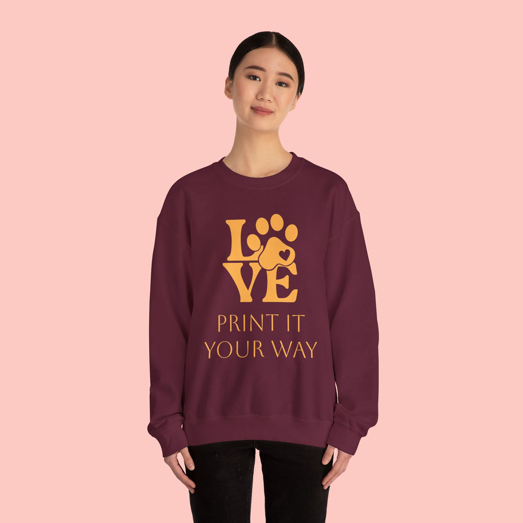 Love Paw Crewneck Sweatshirt — Pet Lover Graphic Sweatshirt