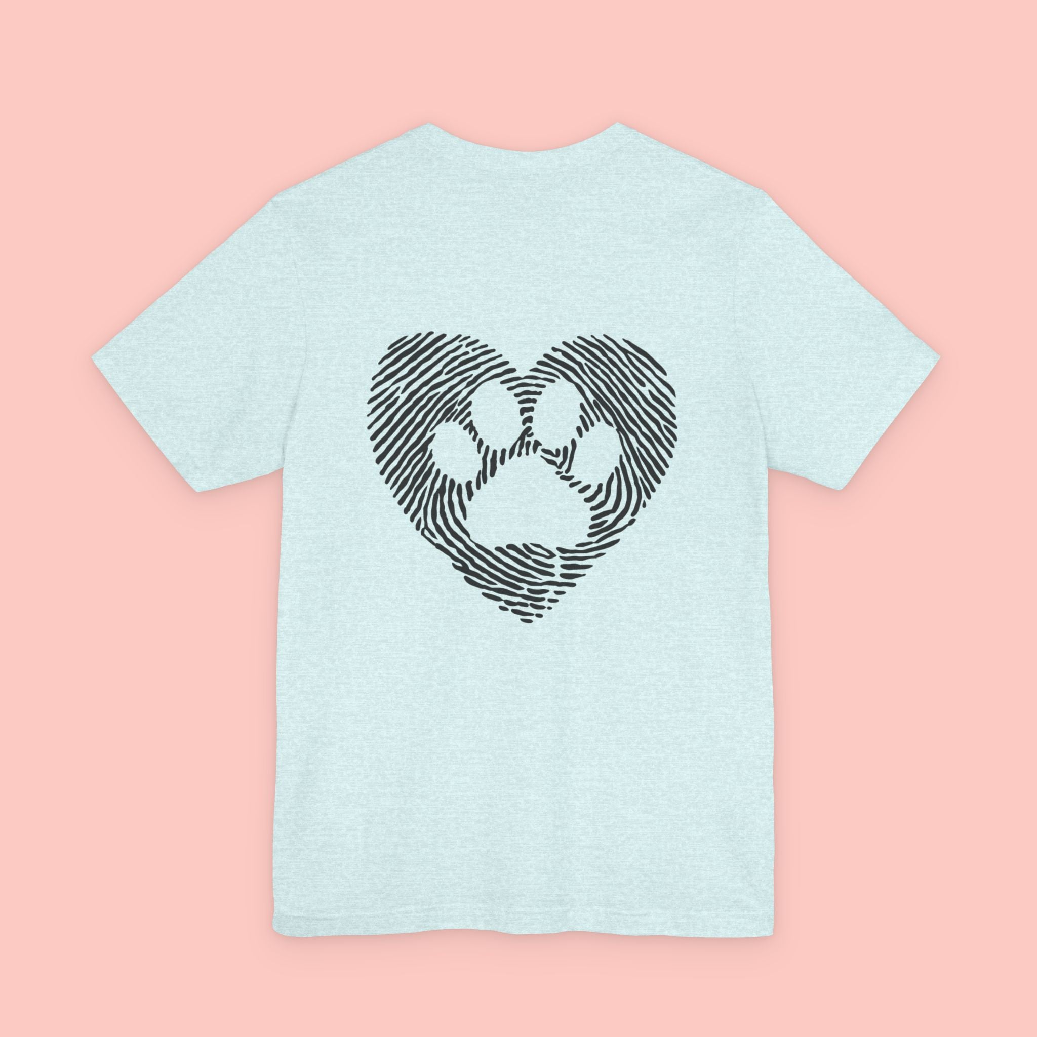 T-Shirt — Heart Pawprint Fingerprint Design (Pet Lover Gift)