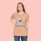 Dog Lover T-Shirt — "Love with my dog." Paw Print Graphic