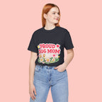 Proud Dog Mom Tee – Floral Retro Heart Design