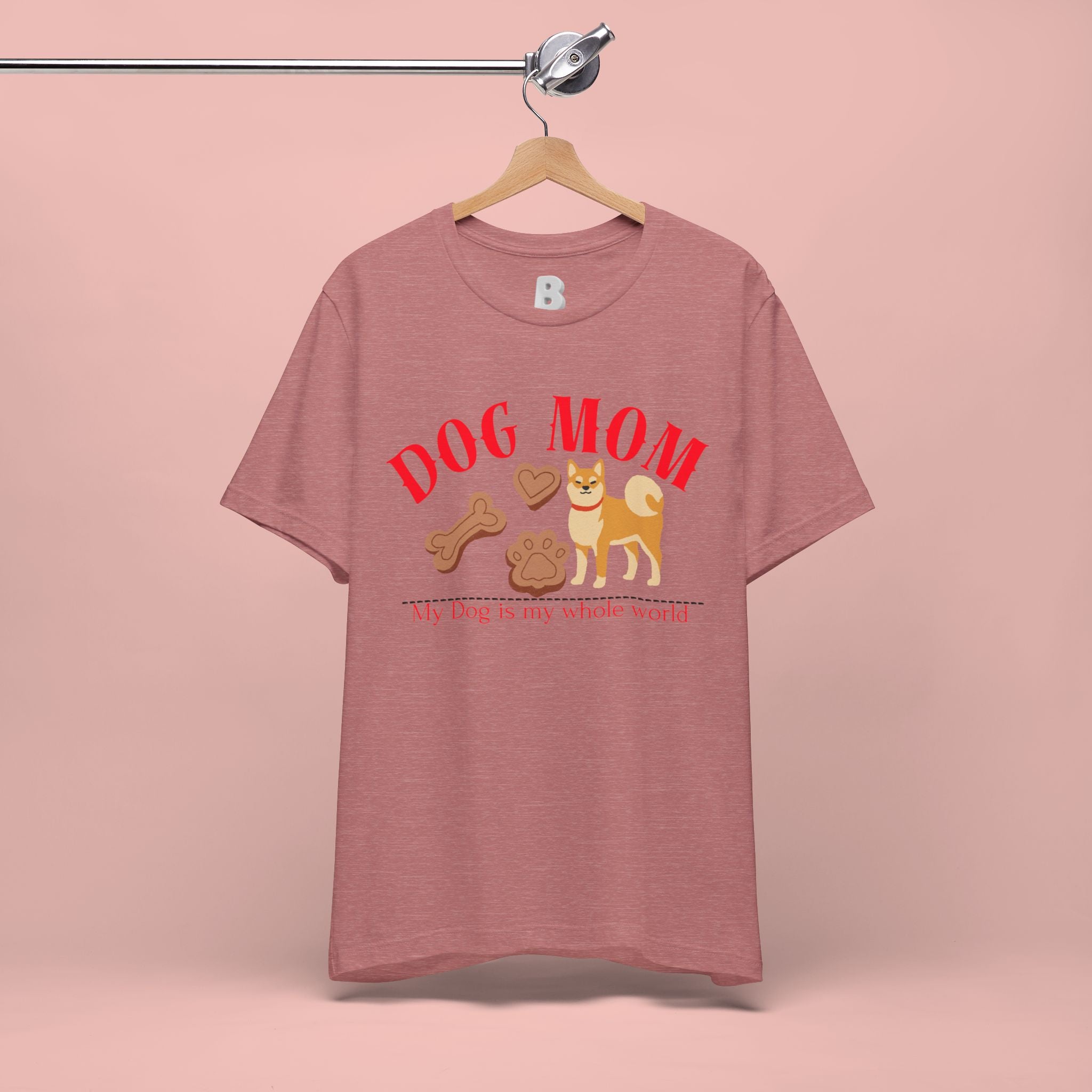 Dog Mom T-Shirt — Cute Shiba & Treats “My Dog Is My Whole World” Tee