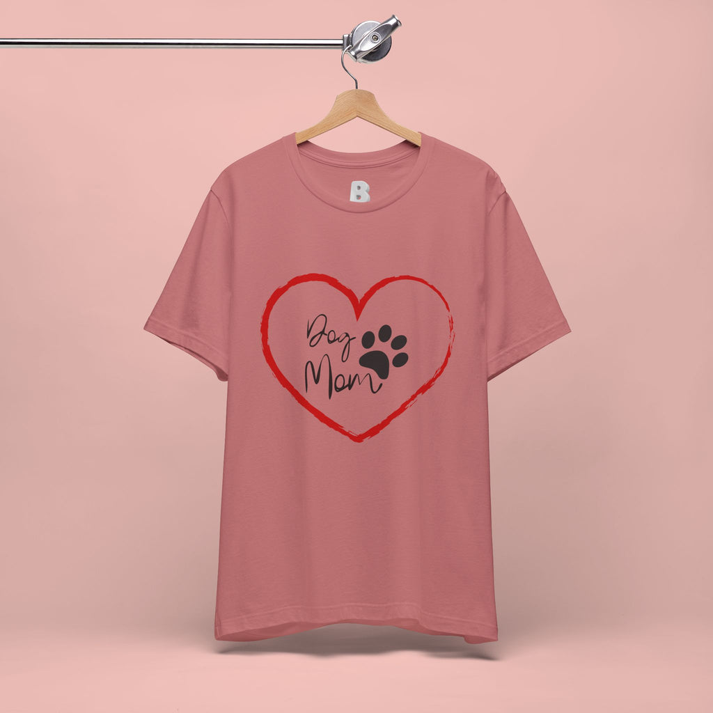 Dog Mom Heart Paw T‑Shirt