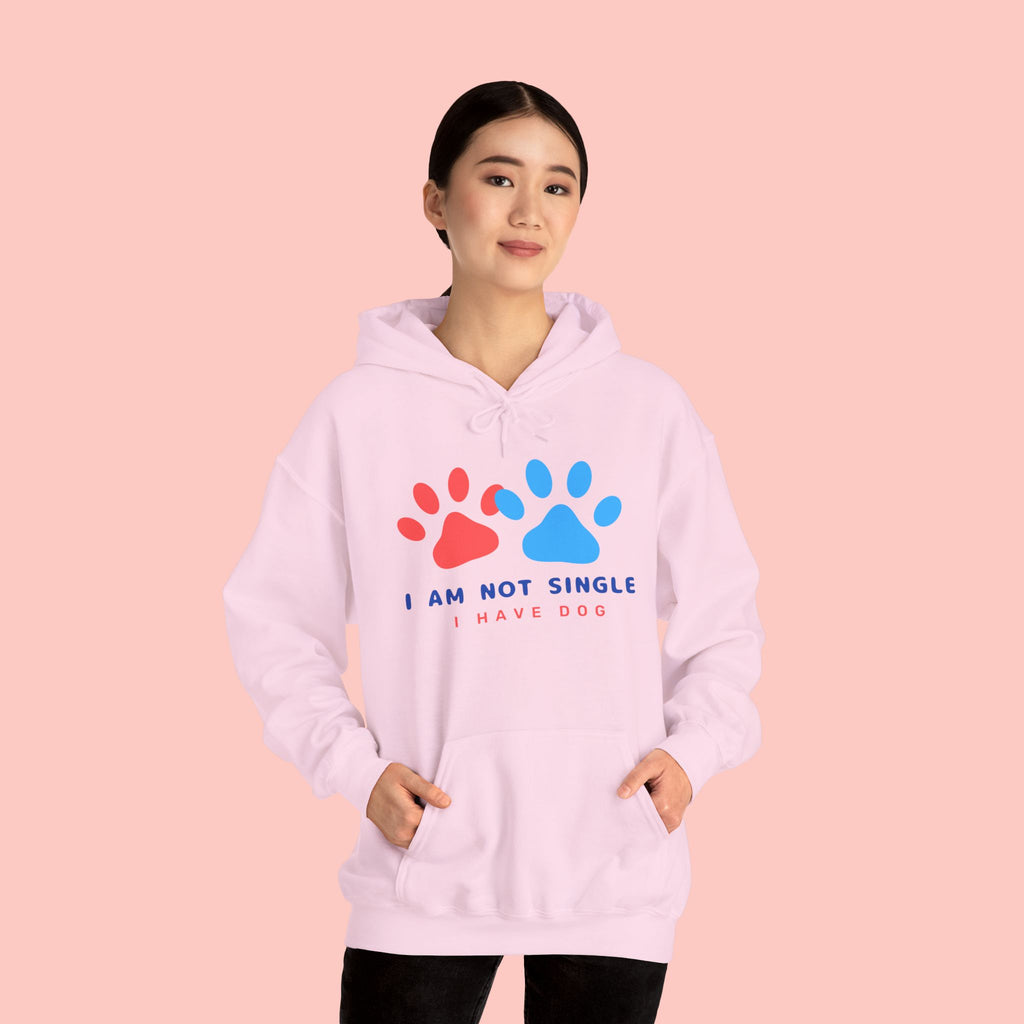 Dog Mom Hoodie – “I Am Not Single I Have Dog” Paw Print Hoodie