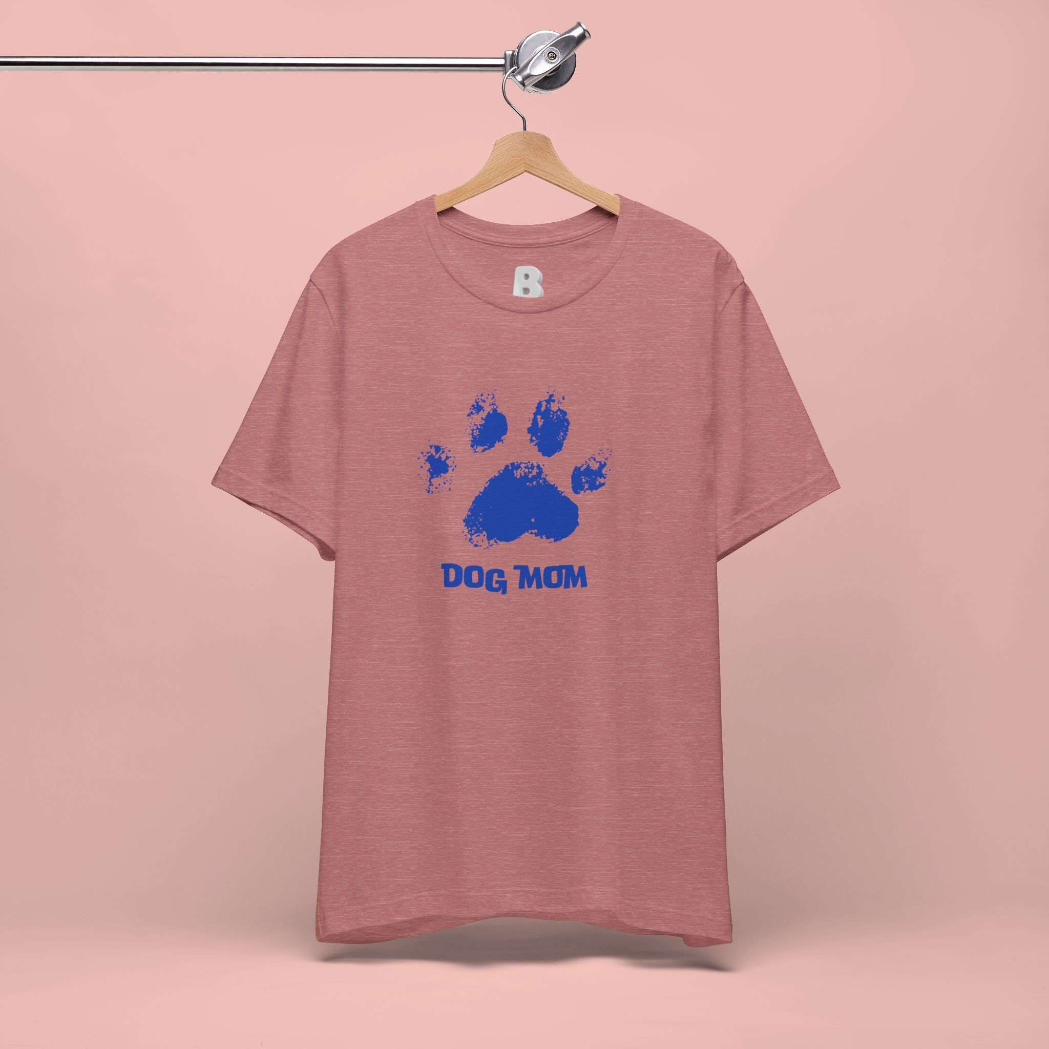 Dog Mom Paw Print T-Shirt — Distressed Blue Design