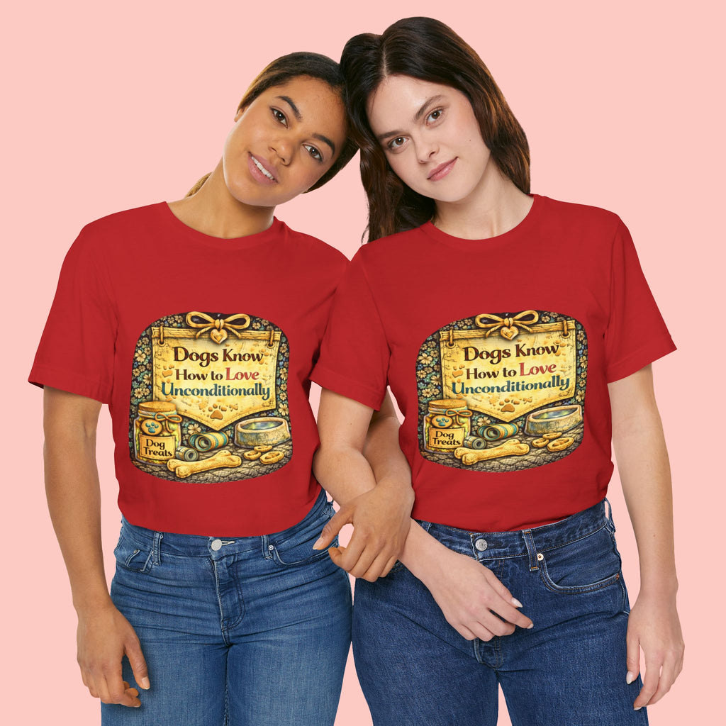 Dog Lovers T‑Shirt – "Dogs Know How to Love Unconditionally" Vintage Design