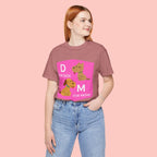 Dog Mom T-Shirt — Cute Pink "D for Dog, M for Mom" Graphic Tee